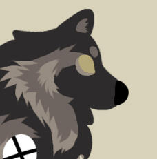 Art by me A photo of a wolf's face from a side angle